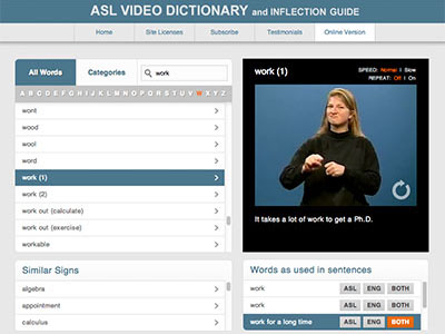 Online ASL Dictionary and Inflection Guide thumbnail